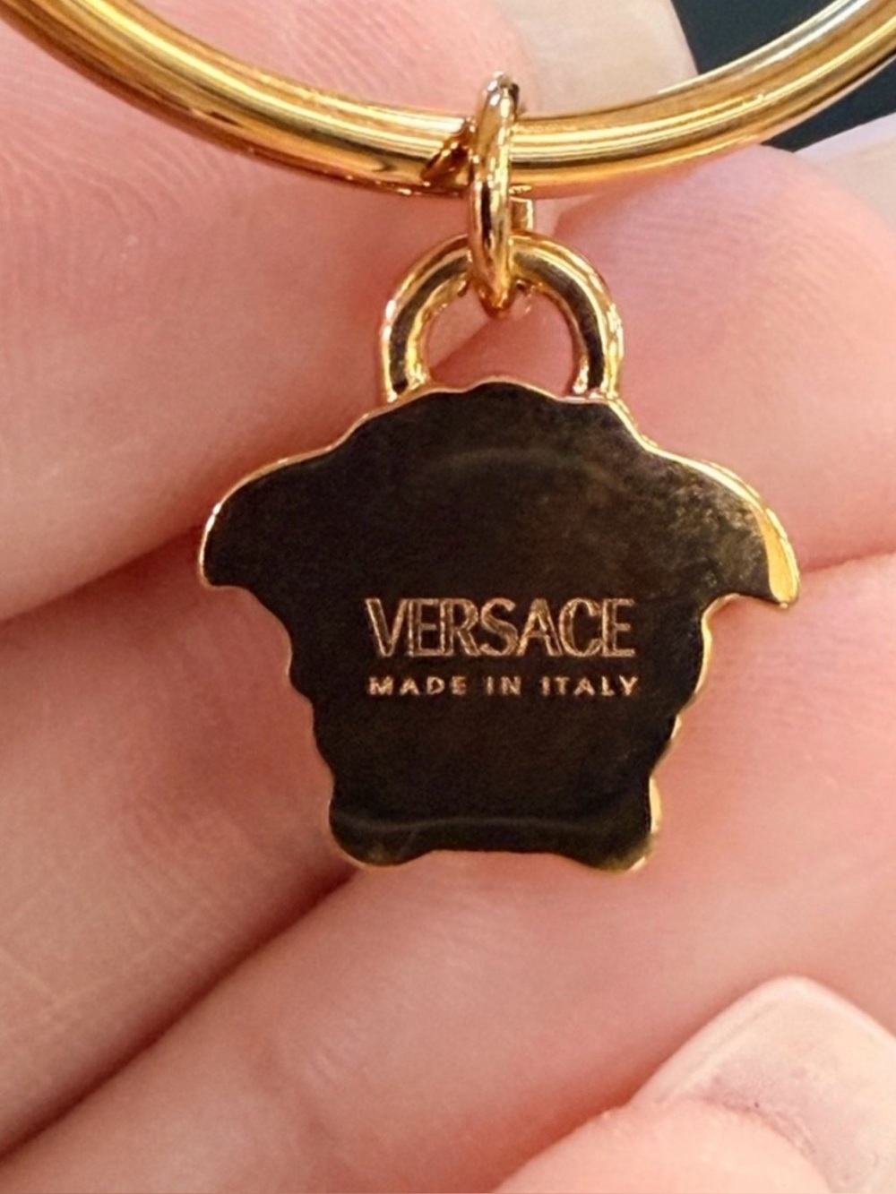 VERSACE Gold Hoop Earrings with Medusa pendant NEW IN BOX - Picture 9 of 11